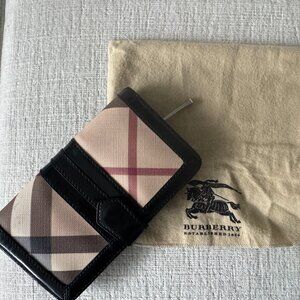 Burberry Nova snap bifold wallet with zipper pocket and dust bag